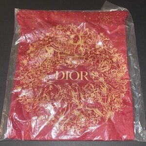 NWT DIOR Chinese New Year Drawstring Red Bag.